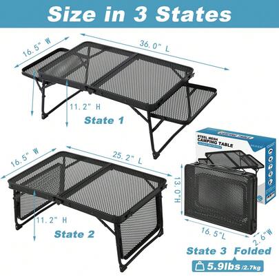 Mesa de camping para exteriores, mesa plegable mini, mesa de camping de perfil bajo pequeña, mesa plegable de perfil bajo para picnic y exteriores, mesa de bolsillo portátil ultraligera, mesa de té pequeña para barbacoa, senderismo, picnic, mesa plegable para una sola persona, ligera y fácil de transportar, adecuada para playa, pesca y otros escenarios