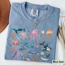 [100% Cotton] Animal T-Shirt, Ocean Nature T-Shirt, Sea Life T-Shirt, Dolphin Orca Whale T-Shirt, Ocean Gift For Marine Biologist, Beach T-Shirt, Cute Relaxing Holiday Gift, Gen Z 2026 Meme T-Shirt, Premium Summer Clothing For Women - Bow - View 9