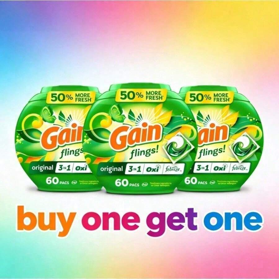 Flings 3-In-1 Oxi Boost And Febreze Laundry Detergent Pacs, Original Scent - 預設 - 查看 1