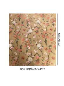 Daisy Pompom Wild Flower Floral Kraft Paper Gift Wrapping Roll, Floral Gift Wrapping Paper In Orange, White, Pink, Brown Kraft Paper, Suitable For Gifts, Spring Weddings, Mother's Day, Birthday Parties, Family Gatherings, Birthday Presents - Multicolor - View 12