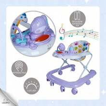 Andadera Musical Plegable para Bebé, Juguete Educativo Interactivo, Estable y Segura para Aprender a Caminar - Lila - Ver 6