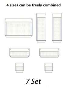 1/5/7/11pcs Acrylic Drawer Organizer Set, 4 Sizes Desktop Drawer Divider Boxes, Multi-Functional Transparent Makeup Storage Containers For Skincare, Stationery, Accessories, Suitable For Bathroom, Kitchen, Office, Bedroom, Holiday & Christmas Gift - A - View 16