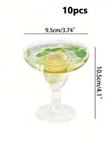10pcs Creative Transparent Gourd-Shaped Mousse Cups With Cup Holder, Cocktail Glasses, Reusable Barware Suitable For Bar, Wedding, Beach Party, Dessert Table, New Year, Valentine's Day - Multicolor - View 9