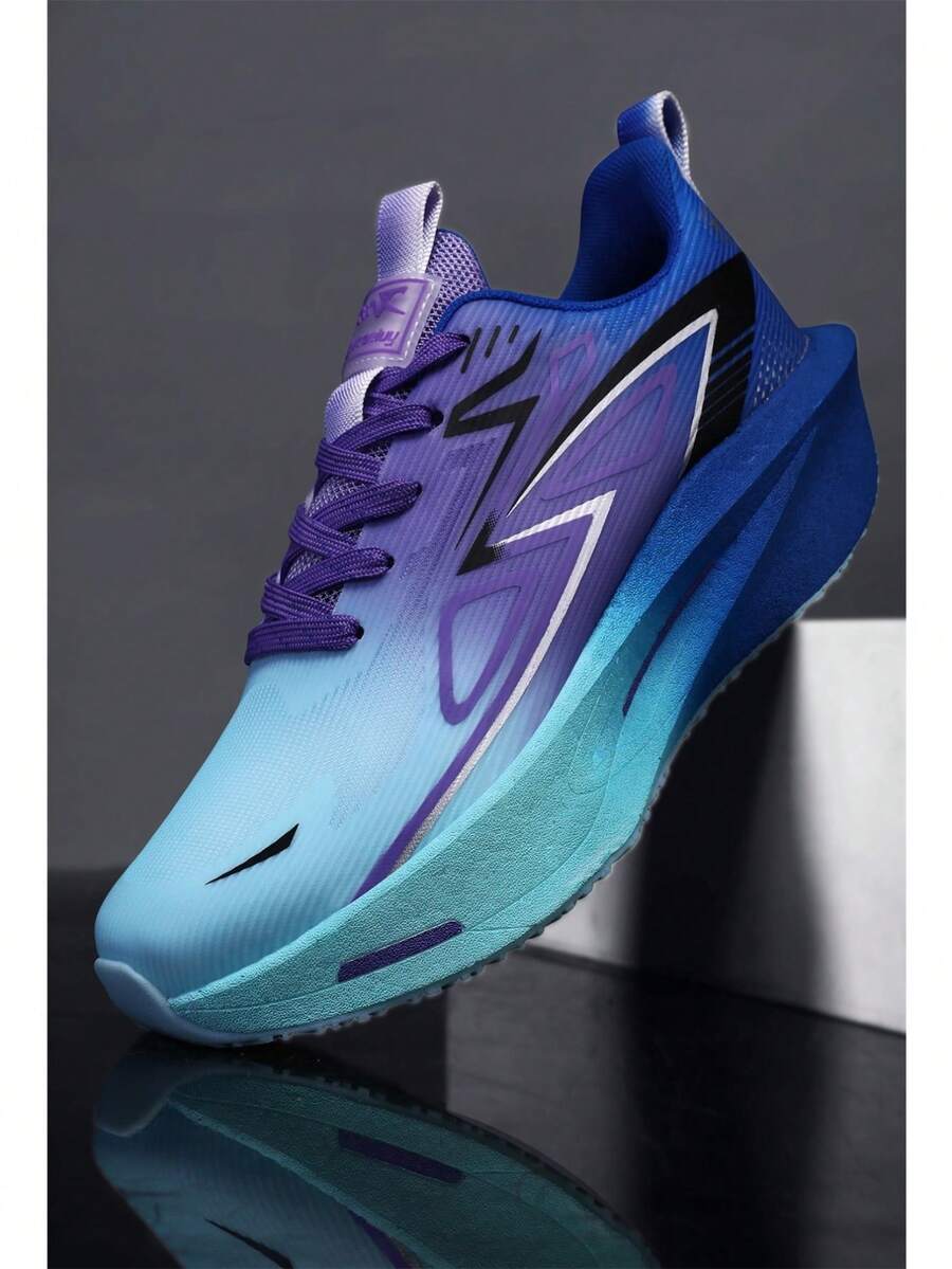 Breathable Mesh Couple Running Shoes, Women's Thick Sole Lightweight Casual Sneakers, Comfortable Soft Walking Shoes, Non-Slip Durable Outdoor Fitness Shoes, Size 35-45 Unisex, Suitable For Daily Commute - Blue - View 1