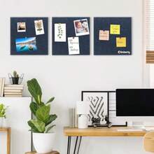 HASTHIP® SOZOMO 6 Piezas Tablero de Fieltro Autoadhesivo 30x30cmTablón de Anuncios para Pared Incluye 50 Chinchetas Paneles Fieltro para Notas Fotos Calendarios y Decoración DIY Azul - Rosa - Ver 7