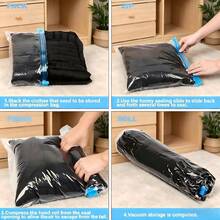 6pcs Roll-Up Travel Vacuum Storage Bags, Lightweight Reusable Space-Saving, Clothing Storage Bags, Suitable For Suitcases Travel Bags Organization, Cruise Trips Home Closet Dual Use, Travel And Home Essential - Clear - View 9