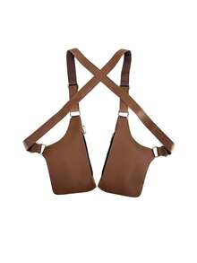 New Multi-Function Vest Bag, Fashionable Backpack Invisible Backpack Outdoor Tactical Bag Phone Bag Crossbody Chest Portable Bag - Brown - View 5