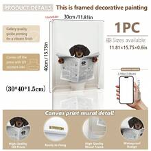 1pc Canvas Wall Art, Framed Wall Decor, Funny Dachshund Reading Newspaper On Toilet Art Poster, Humorous "Daily Dog" Bathroom Wall Art, Modern, Quirky, Humorous Bathroom Decor, Suitable For Master Bathroom, Guest Bathroom, Powder Room, Half Bath, Kids Bathroom, Apartment And Dorm. - Bathroom Art - View 13