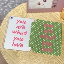 1pc "You Are What You Love" Polka Dot Print Tablet Case Compatible With Ipad 11/A16/10th/Air4/5/6/Pro 12.9/2024/2025/2020/2021/2022/2023/10.2/10.9/Mini7, Case For Galaxy Tab A8/A9 Plus/S6 Lite/S7/S9FE PLUS/S10 Plus,Case For Xiaomi 5/5pro/6/6pro/7/7pro/6s Pro,Compatible With Oppo Pad,Compatible With Huawei Matepad,Compatible With Vivo Pad,Compatible With Honor Pad - Multicolor - View 2