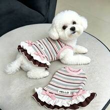 轻盈透气浪漫公主风宠物连衣裙，薄纱裙摆，适合小型犬猫的夏季连衣裙 - 彩色 - 查看 5