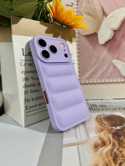 1pc Fashionable Liquid TPU Dopamine Macaron Puffer Jacket Phone Case Compatible With Apple 11 12 13 14 15 16 17 Pro Max/Galaxy A14 A15 A16 A17 A34 A35 A36 A52 A53 A54 A55 A56 S22 S23 S24 S25 S26 Ultra