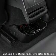 Rear Center Console Organizer For  Highland 2024 2025 Accessories Trash Can Rear Under Seat Storage Bin Backseat Storage Box 2nd Row Seat Organizer Silicon - Black - View 2