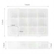 Small Fishing Tackle Box 12 Clear Plastic Parts Organizer With Adjustable Dividers Transparent Organizer Tray Organizers And Storage Box For Tackle Bead - Transparent - View 3