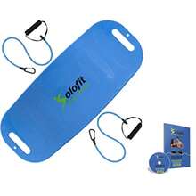 Tabla de equilibrio con bandas de resistencia Tabla de fitness para adultos Tabla de equilibrio de entrenamiento de abdominales Ideal para entrenamiento de núcleo bailarines entrenamientos de tobillo ejercicios de equilibrio DVD incluido - Azul Sin DVD - Ver 8