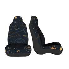 2 piezas Cubiertas de asiento de coche con símbolos celestiales impresos, cómodas y transpirables de seda de hielo, adecuadas para todas las estaciones, fácil cuidado y lavables a máquina, decoración interior del coche - Fundas para asientos - Ver 3