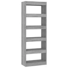 vidaXL Bücherregal/Raumteiler Grau Sonoma 60x30x166 cm Holzwerkstoff - Grau - Übersicht 2