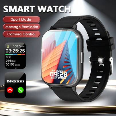 NcmRyu This Popular Smart Watch Features A 1.83-Inch Full-Touch High-Definition Screen, Supporting Wireless Calling, Text Message Alerts, Alarm Clock, Multiple Sports Modes, Remote Camera Control, 180mAh Lithium-Ion Battery, Music Playback And Other Functions. It Is A Multi-Functional Smart Watch Compatible With IOS And Android Smartphones. It Makes A Great Gift For Valentine's Day, Easter, Mother's Day, Father's Day, Halloween, Thanksgiving, Christmas And Other Holidays.