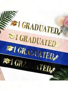 1 pieza "Me Gradué" Chal de Graduación, Accesorio para Fiesta/Celebración Escolar, Accesorio para Fotos, Regalo de Graduación, Regalo para Amigos, Familia, Regalo de Graduación, Regalo de Regreso a Clases - Multicolor - Ver 4