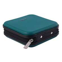portafolios de CD y DVD 32 capacidades resistente soporte para caja de CD de DVD para coche disco de almacenamiento portátil de DVD/VCD carcasa dura carcasa resistente soporte para - Verde oscuro - Ver 6