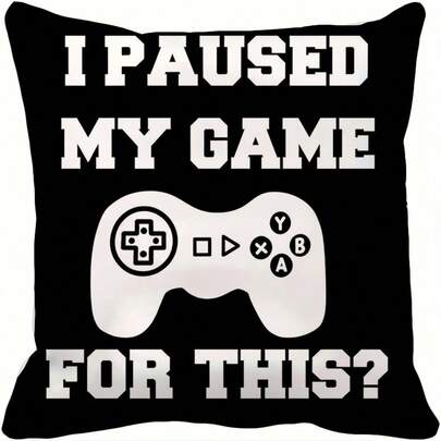 1 chiếc vỏ gối trang trí kiểu tay cầm chơi game, vỏ gối vuông mềm mại sang trọng dành cho game thủ, khóa kéo ẩn, thoải mái và mềm mại, thích hợp cho phòng chơi game, ghế sofa, xe hơi, phòng ngủ, trang trí tiệc, kích thước 45x45cm, chỉ bao gồm vỏ gối, họa tiết một mặt.