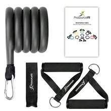 ProsourceFit Single Stackable Resistance Bands with Door Anchor and Exercise Guide 8-1 Heavy Duty Fitness Tube for Full-Body Exercises and Home Workouts - Negro - Ver 2