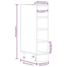 vidaXL Unterschrank Riga Grau Sonoma 20x44,5x81,5 cm Holzwerkstoff - Grau - Übersicht 9