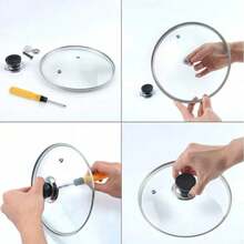 1pc Universal Plastic Glass Pot Lid Handle Stainless Steel Lid Holder Pot Lid Accessory, Random Color And Style, Suitable For Kitchen - View 10