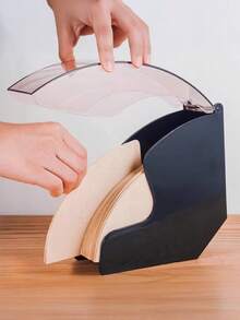 Coffee Filter Paper Storage Box - Ear Type Filter Paper Holder, Can Hold 100 Filter Papers, Coffee Filter Paper Box With Dust Cover, Easy To Use, Suitable For Coffee Shops, Homes, Offices, And Is An Essential Item For Coffee Filter Paper Storage - View 5