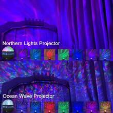 2-Pack: Aurora Dimension Lamp / Aurora Projector - 2-In-1 Northern Lights And Ocean Wave Projector (Ocean Style) - 查看 2