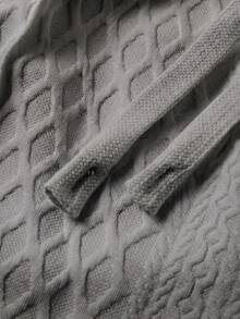 Men's Cool Daily Commute Home Casual Polyester Fabric Solid Color Versatile Sports Breathable Diamond Pattern Set - Grey - View 4
