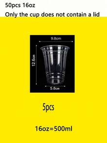 Bộ 6/10/15 cốc dùng cho đồ uống lạnh mùa hè, cốc cà phê, cốc trà sữa, cốc tráng miệng có nắp đậy, nắp giấy chống rò rỉ và ống hút. - trong suốt - Xem 13