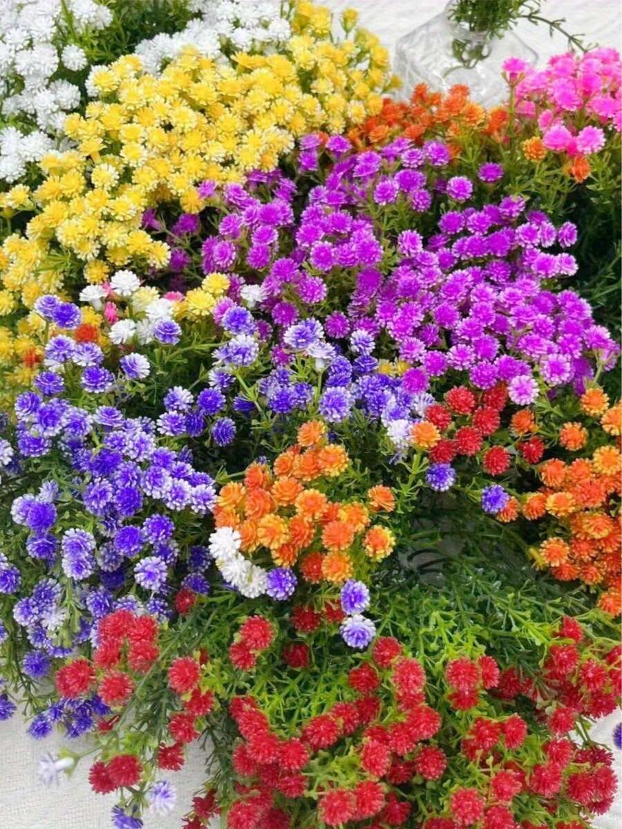 Bó hoa baby's breath nhân tạo 24/48 bông không cuống, hoàn hảo cho trang trí tiệc cưới, trang trí mô hình nhà thu nhỏ, chất lượng cao, hoa baby's breath bằng nhựa sống động như thật, tự làm trang trí nhà cho đám cưới/lễ đính hôn/Ngày Valentine và mùa hè, phù hợp cho mọi mùa | Bó hoa phong phú | Bền lâu, trang trí tiệc cưới (Giáng sinh, Ngày của Mẹ, Ngày Valentine)