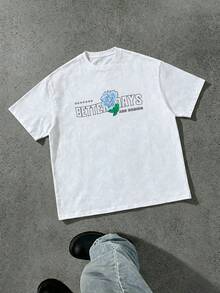 Camiseta de hombre FRACTYR con estampado vintage de rosa y espina, estilo casual de calle Y2K para el verano - Blanco - Ver 7