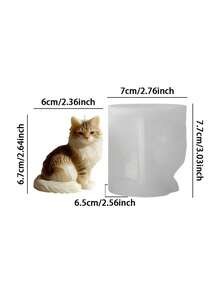 树脂硅胶模具 - 坐姿长毛猫硅胶模具，手工树脂蜡烛和香薰石石膏装饰品专用模具 - 貓咪模具 - 查看 2