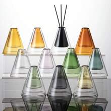 Double Layer Triangle Glass Aromatherapy Glass Bottle For Wedding Centerpiece Tealight Candle Holder Modern Home Decorations - Style B-amber - View 1