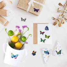 500pcs Butterfly Stickers Roll - Ideal For Thank You Cards, Sealing, And Scrapbooking | Smooth Surface, Asymmetrical Shape, Office Supplies - 1 Set - View 6