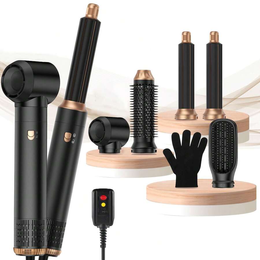 2026 New Multifunctional All-In-One Hot Air Comb, Hair Dryer Comb Set Upgraded Hot Air Comb Air Styler Curling Iron, Hair Styling Tool Suitable As A Gift For Straightening/Curling/Drying/Smoothing Hair - 美規A型插(110-127V) - 查看 1