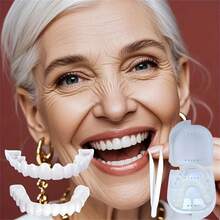 4pcs/Set New Comfortable Fit Upper And Lower Teeth Decorative Accessories, Suitable For Men And Women For Daily, Party And Vacation Use - White - View 7
