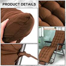 Bucherry - Cojines de tumbona de 67 x 19 pulgadas cojín suave para tumbona sofá césped muebles con 6 corbatas para exteriores interiores patio hogar sin reposacabezas 2 unidades - C y f - Ver 4