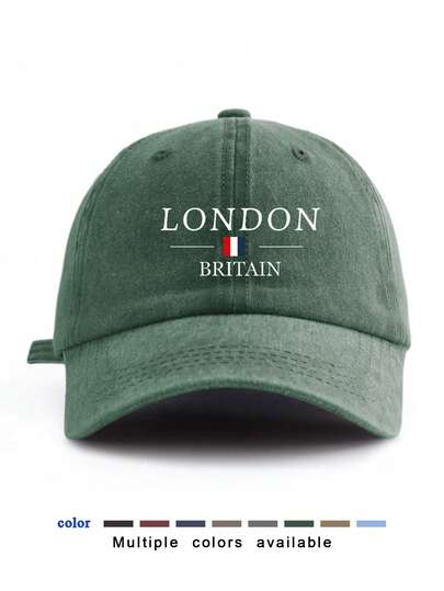 Mũ lưỡi trai nam thời trang kiểu vintage, in họa tiết London, có thể điều chỉnh kích cỡ, thoáng khí, có dải thấm mồ hôi thoải mái, phù hợp cho mặc hàng ngày, phong cách đường phố và các hoạt động ngoài trời.