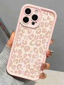 1pc Leopard Print Minimalist Shockproof TPU Phone Case, Compatible With Apple 17, 16, 15, 14, 13, 12, 11 Pro Max Series And Phones - Multicolor - View 1