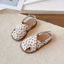 Giày sandal quai chéo họa tiết hoa cho bé gái, giày mùa hè mới cho trẻ em, đế mềm chống trượt, kiểu hở mũi, có khóa dán, thích hợp đi biển, quà tặng ngày lễ. - màu đen - Xem 2