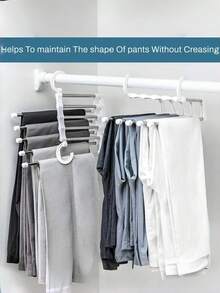 Giá treo quần 5 tầng có thể đảo chiều, móc treo quần chống trầy xước, giá sắp xếp tủ quần áo tiết kiệm không gian cho quần jean. - Nhiều màu - Xem 8