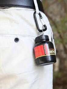 1個 100ml/3.38oz 水壺，便攜式戶外健身登山水壺，迷你便攜飲料瓶附鑰匙圈，適合假期派對、夏季、父親節、母親節、萬聖節等場合 - 黑色 - 查看 2