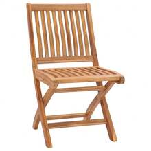 vidaXL Klappbare Gartenstühle mit Kissen 4 Stk. Massivholz Teak - A - View 4