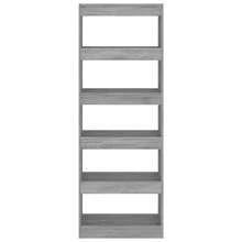 vidaXL Bücherregal/Raumteiler Grau Sonoma 60x30x166 cm Holzwerkstoff - Grau - Übersicht 3