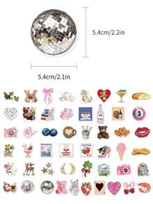 Conjunto de 50 adesivos estéticos à prova d'água inspirados no Pinterest, ideais para garrafas de água, skates, geladeiras, guitarras, cadernos, laptops, celulares, desktops, paredes, capas de celular, álbuns de recortes, decoração de quartos, volta às aulas, decoração de casa, festas de aniversário e presentes de Natal. - 50 unidades - Ver 2