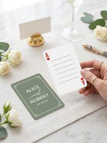 Bộ bài cưới cá nhân hóa và sổ lưu niệm thay thế, bài poker khắc tên riêng, quà tặng cưới tối giản, thiết kế chữ cái đầu. - Nhiều màu - Xem 32