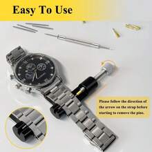 Watch Link Removal Tool, Upgrade Watch Band Tool Kit To Adjust And Remove Bracelet, Pin Remover, Adjust Watches Repair Kit With Pin Punch, 6PCS Extra Replacement, Cleaning Cloth, 20PCS Spring Bars - White - View 4