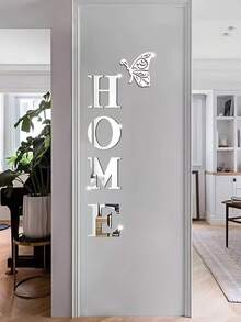 1 Set Removable Butterfly Mirror Wall Stickers, Shiny Acrylic Butterfly Wall Decals For Home, Suitable For Backdrop, Bedroom, Bathroom, Public Places, Ideal Wall Decor, Easy To Use Mirror Wall Stickers - Multicolor - View 3